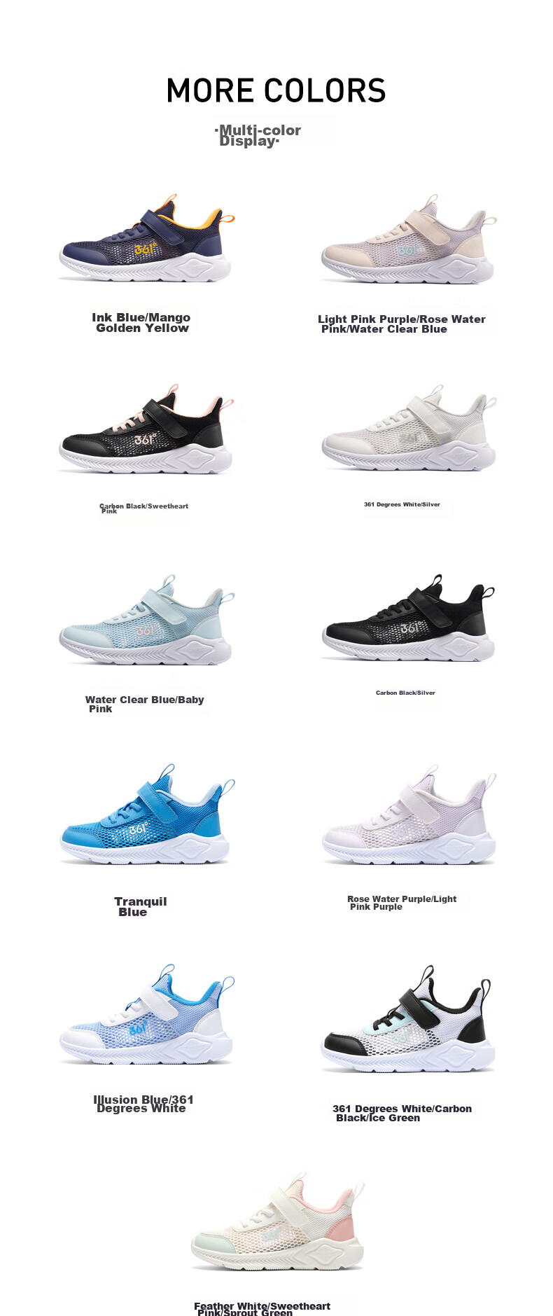 361° Children's Shoes, Kids' Running Shoes Summer Boys And Girls Breathable Lightweight School Shoes Light Cushioning Running Shoes, Blue Size 37 24