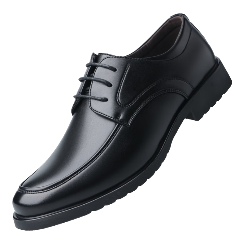 Poitulas Men's Lace-Up Lightweight Versatile Formal Business Casual Shoes, Low-Top Wear-Resistant, 9333 Black, Size 44