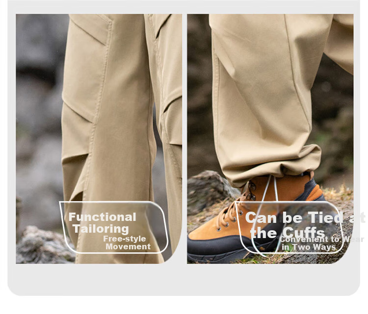 JEEP Men's Casual Pants, Cargo Pants for Spring And Summer, Hiking Trousers, Outdoor Sports Pants for Men, Khaki, Size M 3