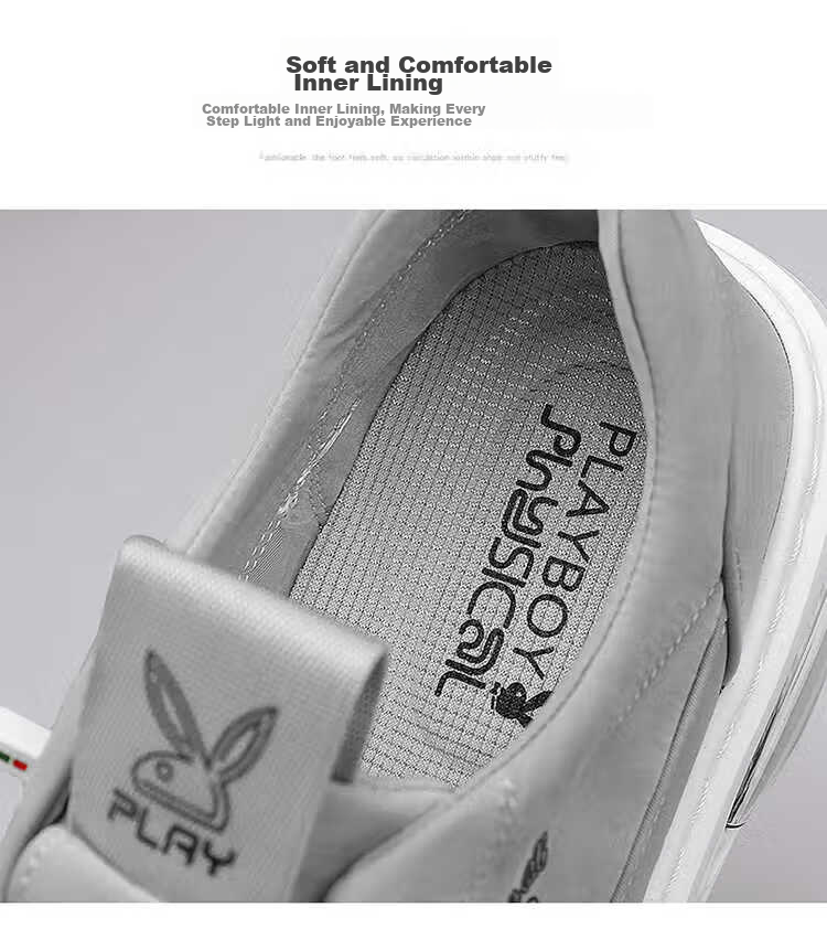 PLAYBOY Men's Shoes, 2026 Autumn And Winter Canvas Shoes, Trendy Footwear, Low-Top Ice-Cool Versatile Casual Shoes for Men, Gray, Size 44 4