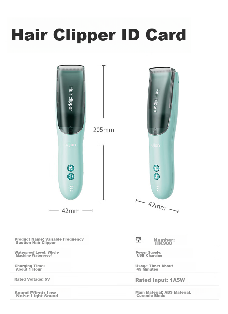Yijan Automatic Hair Suction Baby Hair Clipper, Quiet Children's Hair Trimmer, Infant Hair Cutter, Newborn Hair Cutting Electric Shaver 19