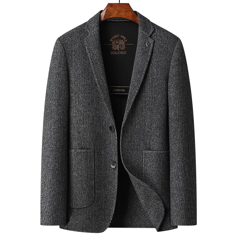 FIRS 【Sheep Wool】Double-Sided Woolen Men's Spring and Autumn Business Casual Slim Fit Professional Workwear Single Blazer Jacket