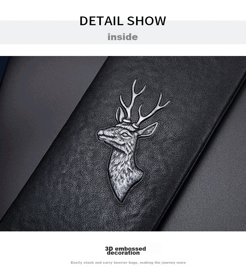 Meizhouyeniou Men's Long Wallet, Genuine Leather Business Casual Deer Head Logo Multifunctional Purse, Birthday Gift for Boyfriend 20