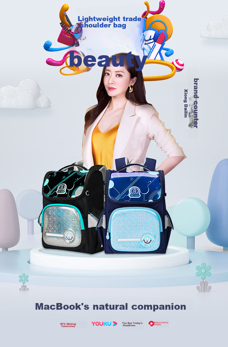 Herder Spine Protection Backpack for Primary School Students, British Style Backpack for Grades One to Six, Anti-Gravity Elastic Load-Reducing Backpack for Boys And Girls 1