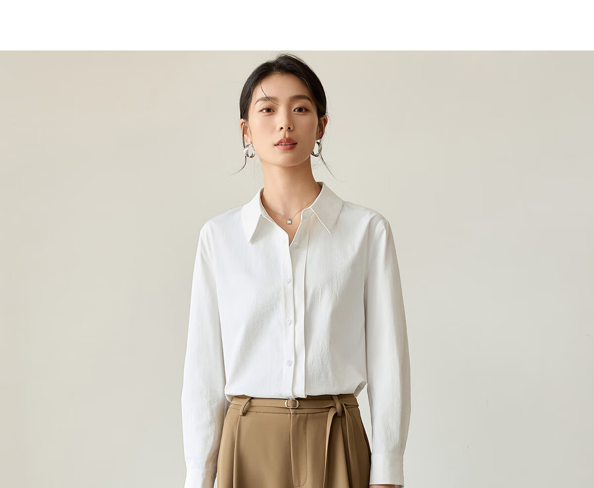 Chushen Women's Casual Pants with Belt Design, High-Waisted Slimming Wide-Leg Commuter Floor-Length Trousers S51X013 13