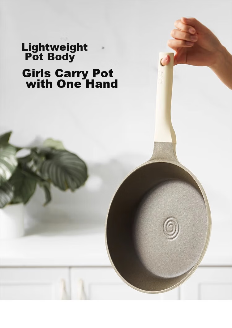 Red Kitchen Titanium Non-Stick Ceramic Frying Pan for Home Use, 26cm, Suitable for Eggs And Steak, Compatible with Induction And Gas Stoves 25