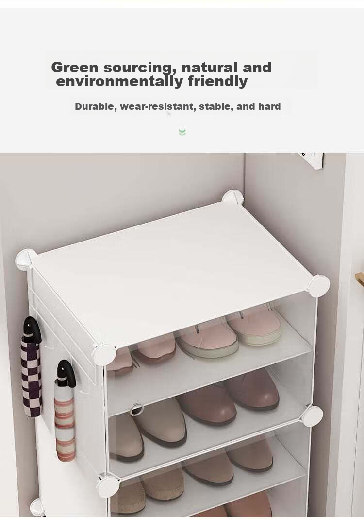 Anerya Ultra-Thin Shoe Cabinet, Entryway Simple Shoe Rack, Multi-Layer Dustproof Storage Shelf, Resin Assembly Cabinet, Single Column Six Layers 4