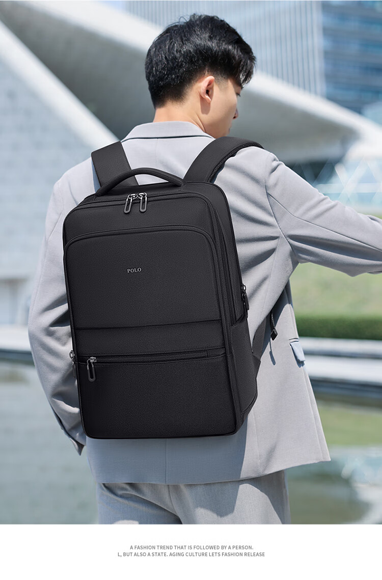 POLO Men's Business Backpack 15.6/16 Inch Laptop Bag Large Capacity Commuter Travel Bag 5