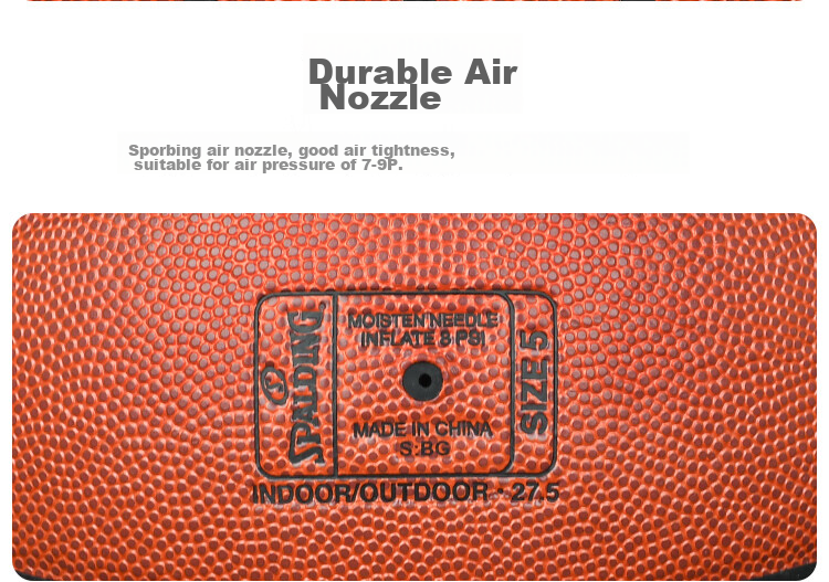SPALDING Basketball Size 5 Indoor/outdoor Wear-Resistant Dual-Use PU Material Youth Children's Basketball 77-476Y5 16