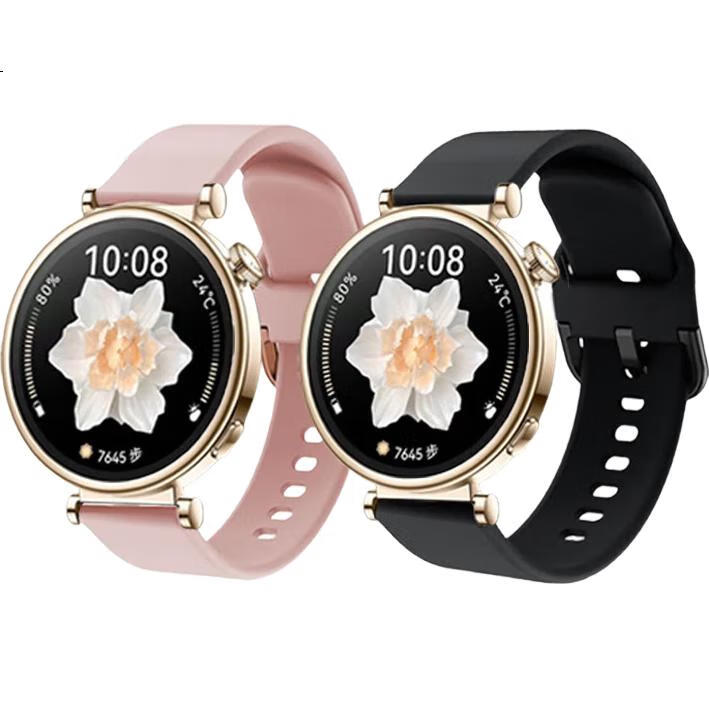 Ремешок ESCASЕ из силикона для Huawei Watch 5, GT4, 18 мм, молочный розовый