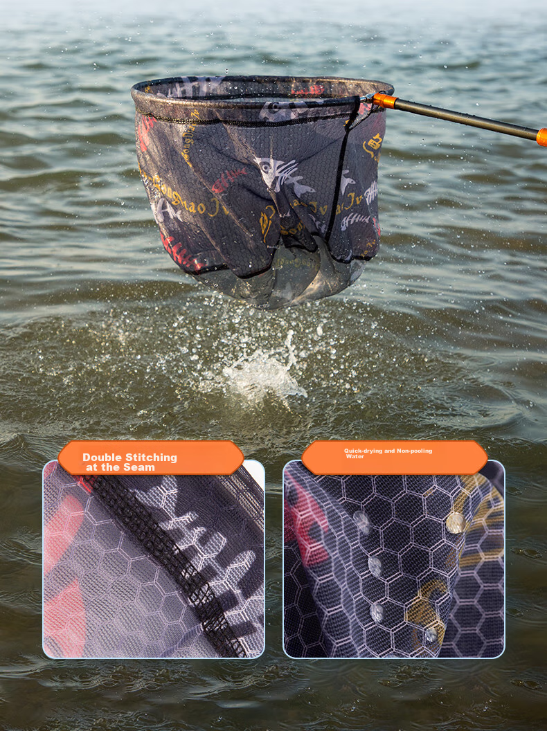 Grsaed Carbon Fiber Landing Net Pole, Ultra-Light And Ultra-Hard Telescopic Landing Net Rod, Complete Fishing Landing Net Set with Fish Net, 3.0 Meters, Orange 25