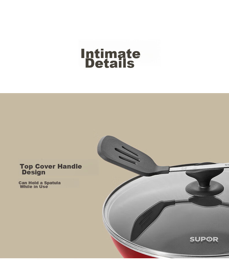 SUPOR Non-Stick Wok, 30cm, Compatible with Induction And Gas Stoves, Healthy Cooking Pan, Frying Pan, PC30S1 18