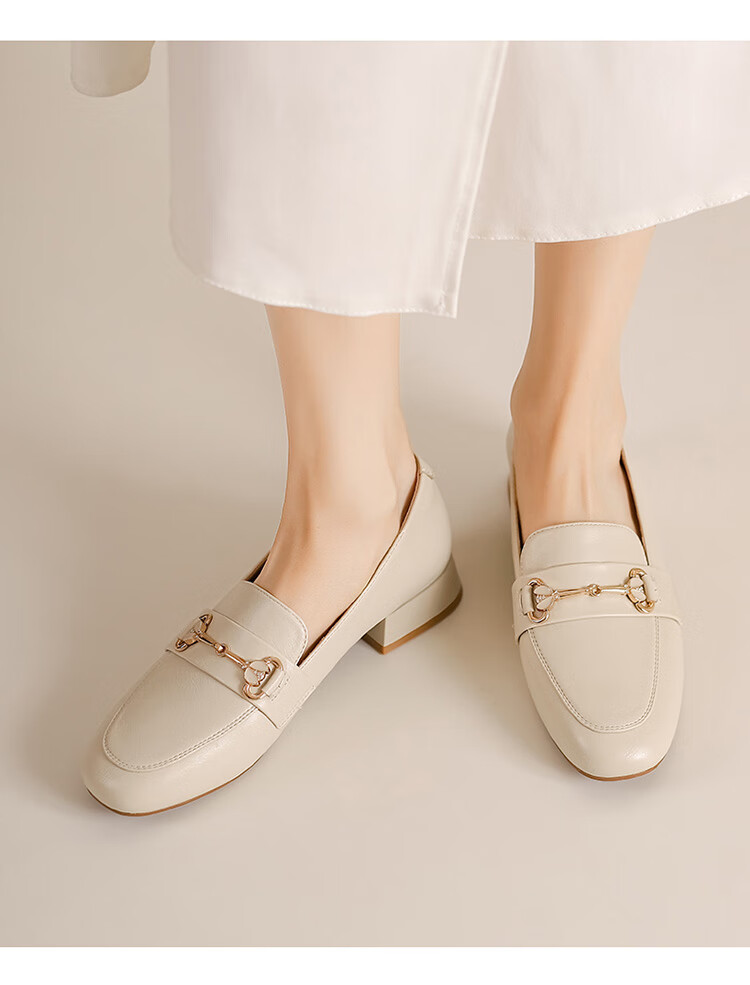 Dusto Low-Heel Women's Shoes, 2026 New Spring Style, Soft-Soled Work Shoes, Black Slip-On Loafers, Small Leather Shoes 5