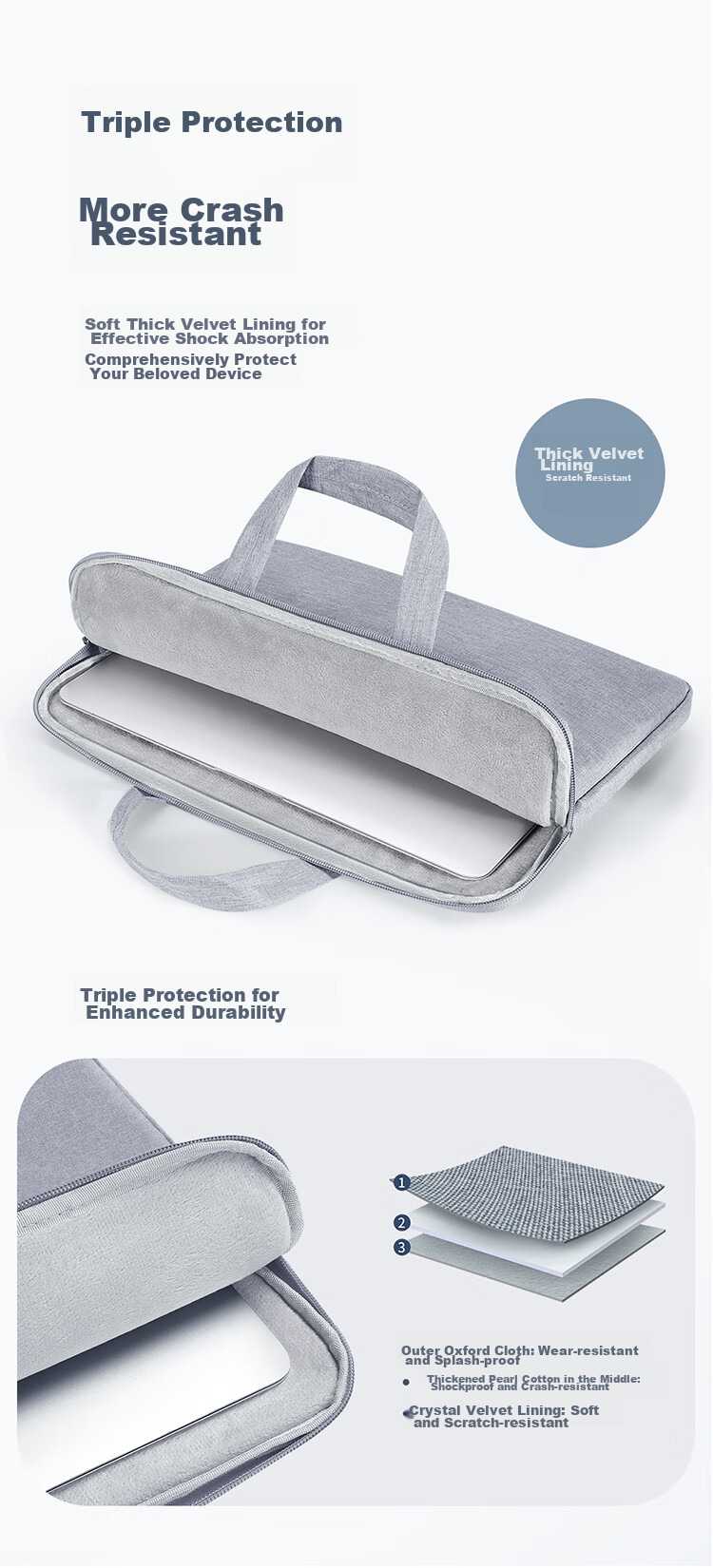 BUBM Laptop Bag, Handheld 14-Inch, Suitable for Men, Compatible with Apple MacBook And Huawei Laptops, Business Travel Computer Sleeve 6