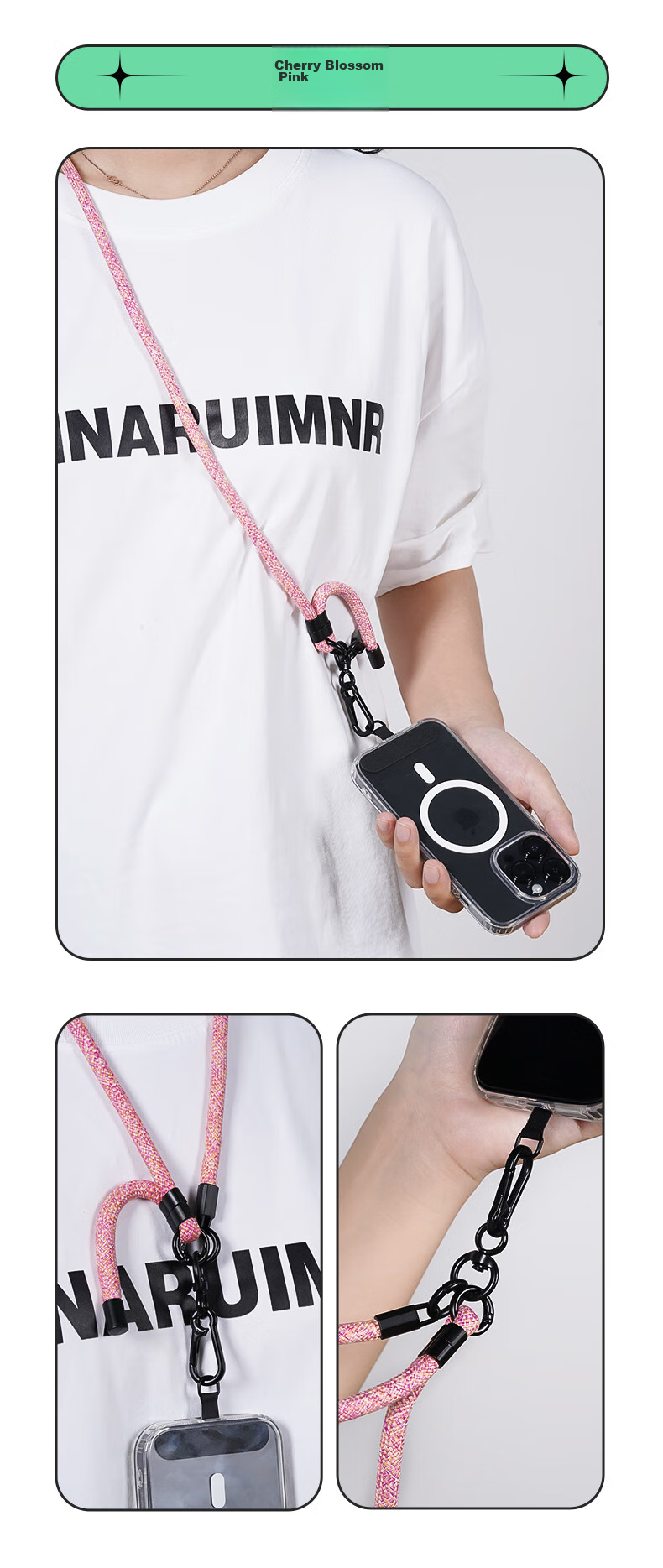 BIAZE Phone Lanyard, Neck Strap Crossbody Wearable Outdoor Anti-Theft Cord for Sports Travel Hiking Camera Phone Chain Strap Suitable for Apple 17 Huawei Phones And Others, SP2 China Red 10