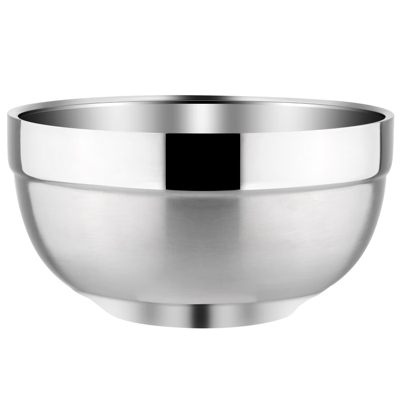 JOBO 304 Stainless Steel Bowl 12cm Matte Rice Bowl Double-Layer Thickened Insulated Soup Bowl