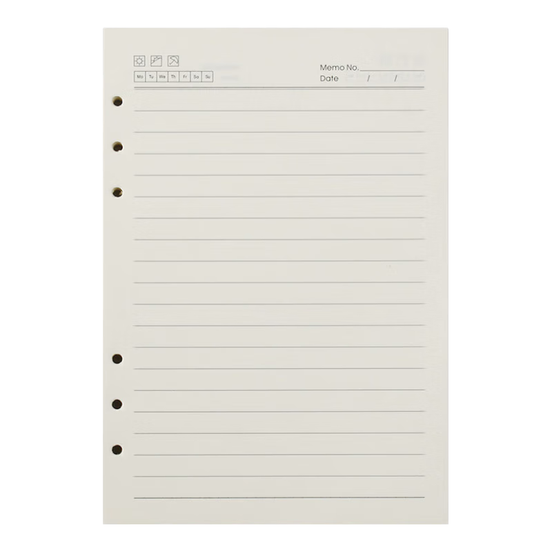 Xuchen Stationery A5 Loose-Leaf Refill Paper 100 Sheets 200 Pages Notebook Replacement Paper 6-Hole Lined Detachable Thickened Inner Pages for Printing and Note Taking