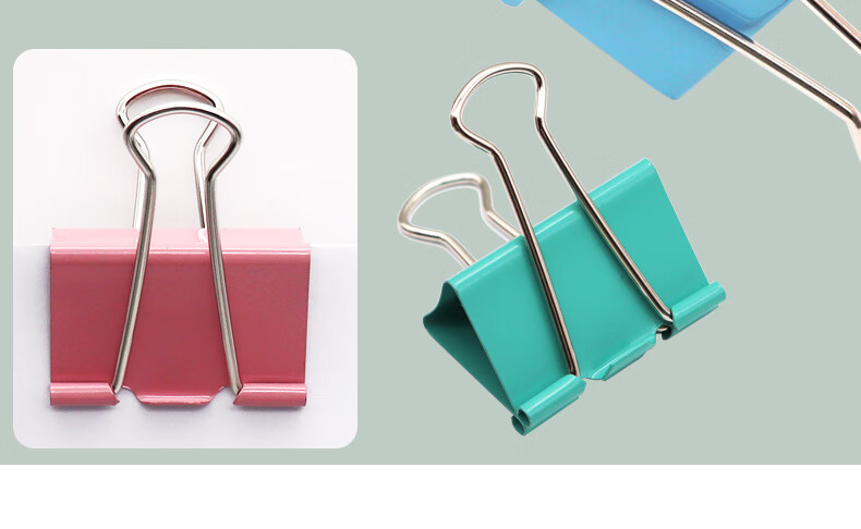 LISON 19mm Colorful Binder Clips, Metal Paper Clips, Four Colors, 40 Pieces, Office Stationery, Clips 75 Sheets of Paper, Bill Clips, Receipt Clips, File Clips 12