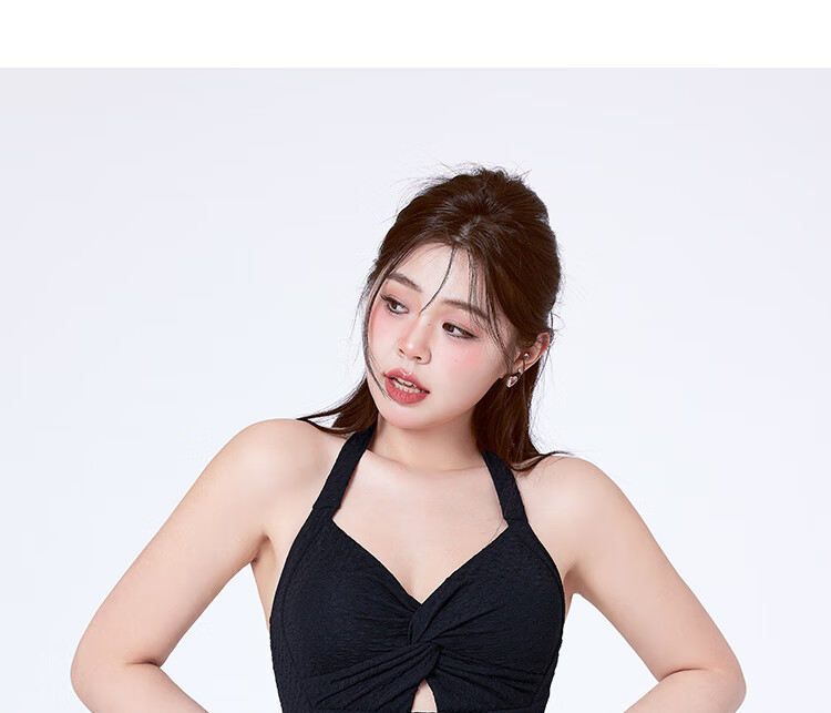 Agliondy Plus Size Halter One-Piece Swimsuit for Women, Slimming and Flattering, Elegant High-End Square Leg Design, 2025 New Resort Collection 10