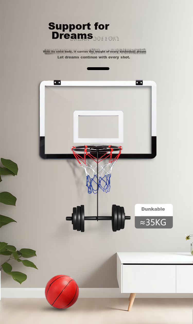 LIVEX Wall-Mounted Basketball Hoop, Indoor And Outdoor Standard Basketball Rim for Children, Boys, Girls, Adults, Home Use And Training 6