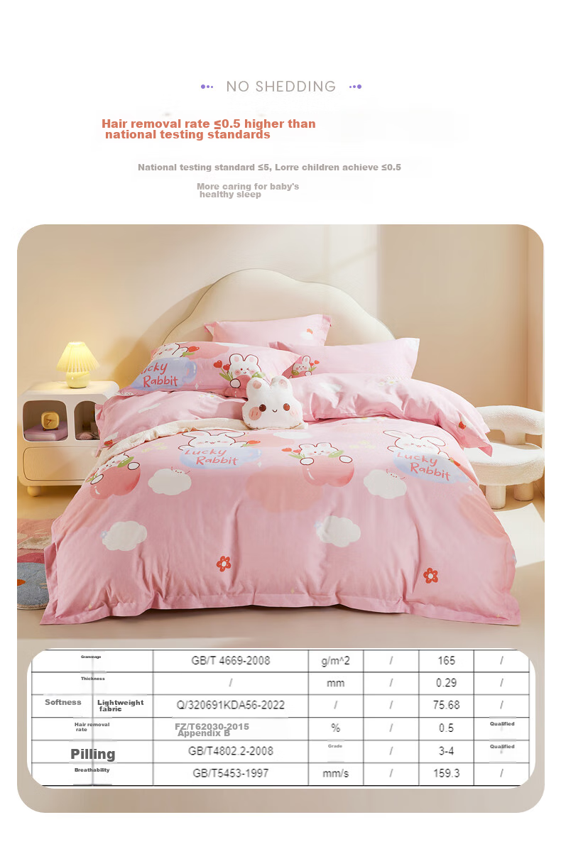Luolaikids Three-Piece Set, Maternal And Infant Class A Pure Cotton Brushed Dormitory Single Bed Fitted Sheet, Duvet Cover, Pillowcase 8