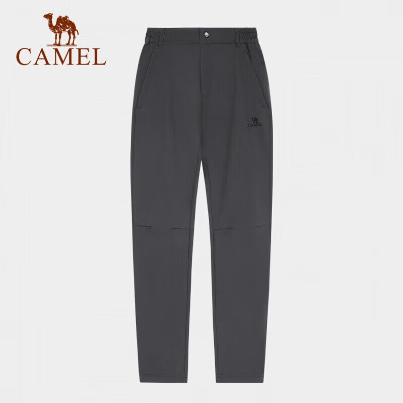 CAMEL Outdoor Hiking Pants for Men And Women, Spring And Autumn Warm Windproof Water-Resistant Soft Shell Pants with Fleece Lining, Tactical Mountaineering Casual Trousers