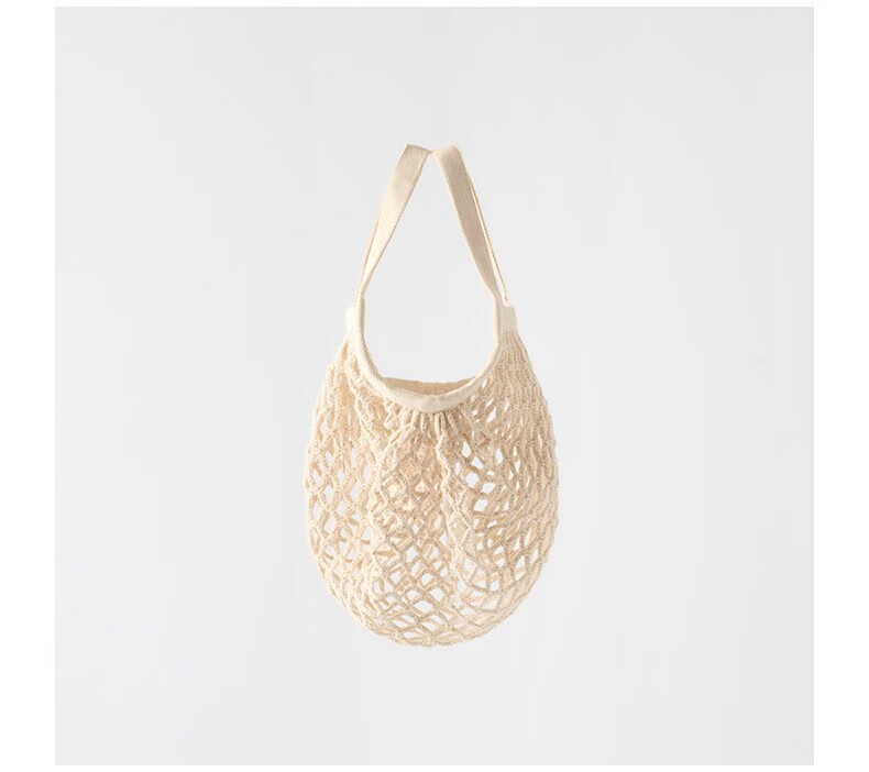 MUJI Cotton Shoulder Strap Mesh Bag Crossbody Cup Bag Woven Bag 12.5*24cm (Handle Not Included) 4