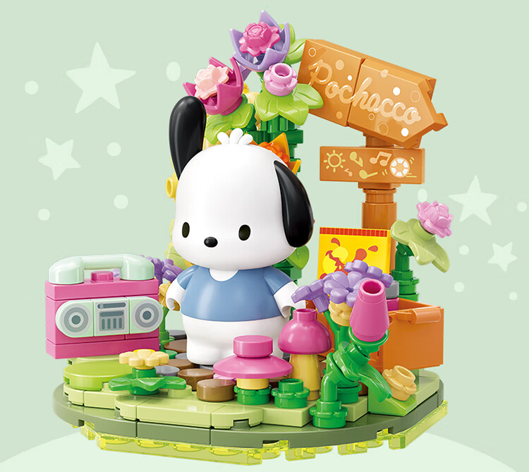 TOP TOY Sanrio Light and Shadow Dream Series Hello Kitty Night Light Building Blocks Girls New Year Gift 20