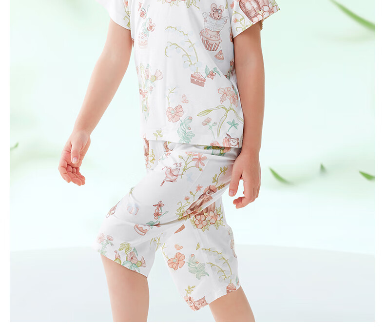 Beitaisi Children's Pajamas, Summer New Style Breathable, Thin Boys' Clothing, Girls' Short-Sleeve Youkesi Home Wear Set 2