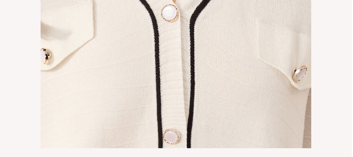 Chushen Summer Short-Sleeve T-Shirt for Women, Fashionable Elegant Chanel-Style V-Neck Thin Knitted Cardigan Top S13KT1431 4