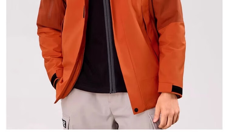 CAMEL Panda Outdoor Three-In Orange Jacket for Men And Women, Windproof Waterproof Triple-Protection Coat Hiking Outfit R611 38