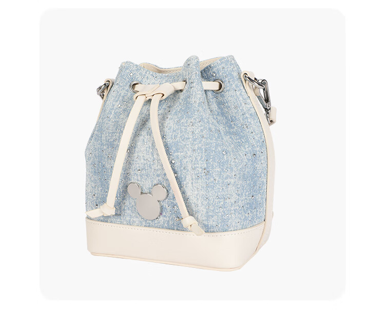Disney Classic Mickey Women's Shoulder Crossbody Denim Bag Gift Box Dark Denim Mickey Flap Bag 16