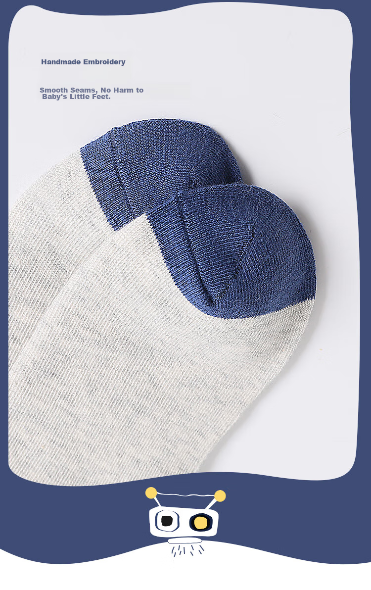 Langsha Kids Socks Boys Combed Cotton Antibacterial Odor-Resistant Girls Summer Autumn Thin Mesh Breathable Seamless No-Show Socks 10