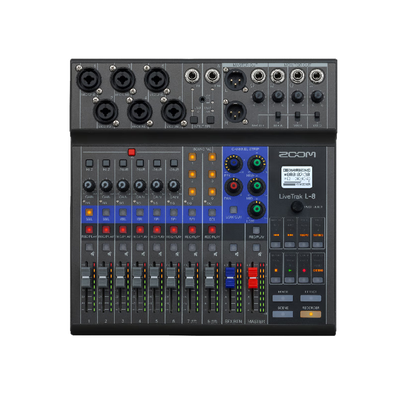 ZOOM L-8 Multifunctional Multitrack Digital Mixer Audio Mixer Mobile Computer Recording Outdoor Live Plug and Play
