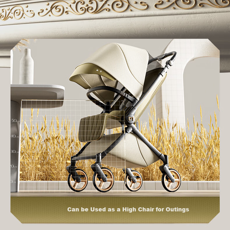 Dear Mom, Stroller with Reversible Seats for Sitting And Lying Down, Lightweight, High Landscape Design, Large Cabin, Airplane-Friendly Umbrella Stroller 50