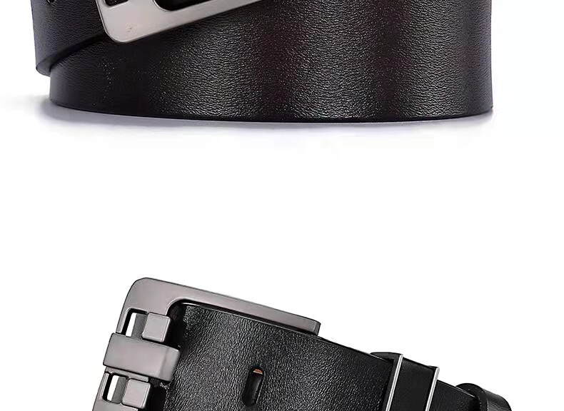 Dibinze Men's Belt, Extended 150cm, Large Size, for Chubby Men, Genuine Leather, Pin Buckle, Extra Long Belt, Gift for Boyfriend 15