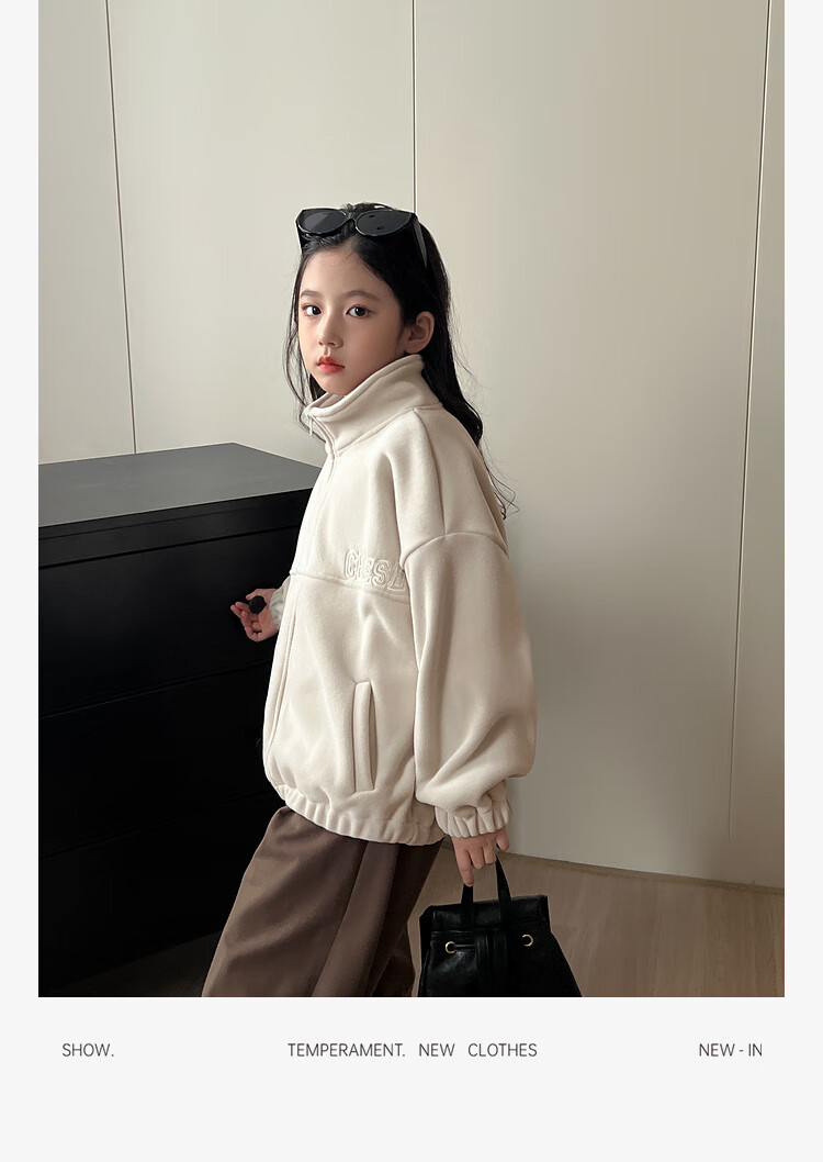 LUSON Chen Da Zhu Girls' Jacket, Autumn And Winter New Style, Double-Sided Fleece, Children's Sports Outerwear, New Year's Outfit 27