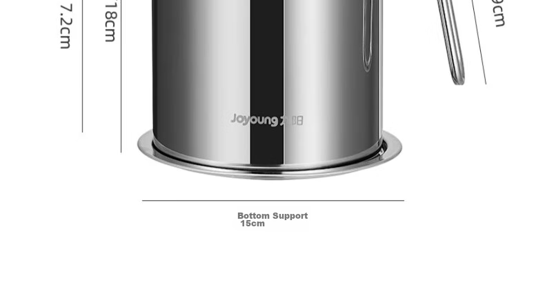Joyoung Oil Dispenser, 304 Stainless Steel, Household Oil Strainer, Oil Storage Bottle, Kitchen Essential Tool, 1.8L 30