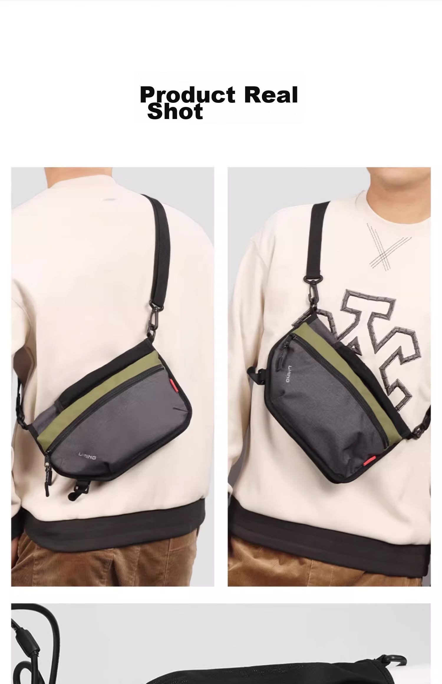 Li-Ning Bicycle Handlebar Bag Crossbody Bag for Men, Commuter Shoulder Bag, Large Capacity Work Messenger Bag 13