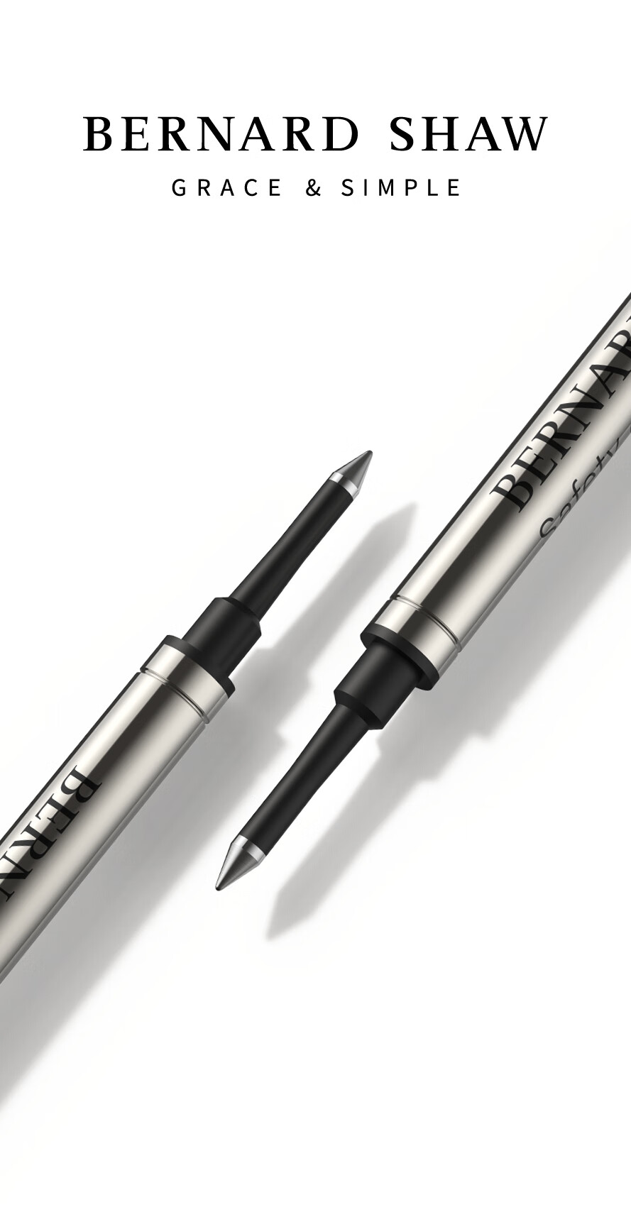 Bernard Shaw Refill Ballpoint Pen Refills, Black, Pack of 2 1