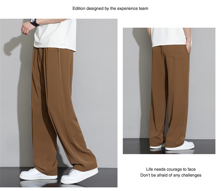 Touhaoqingnian Casual Pants for Men, Spring And Autumn Loose-Fitting High-Quality Draping Tapered Trousers, Plus Size Wide-Leg Dress Pants, Black, M 10