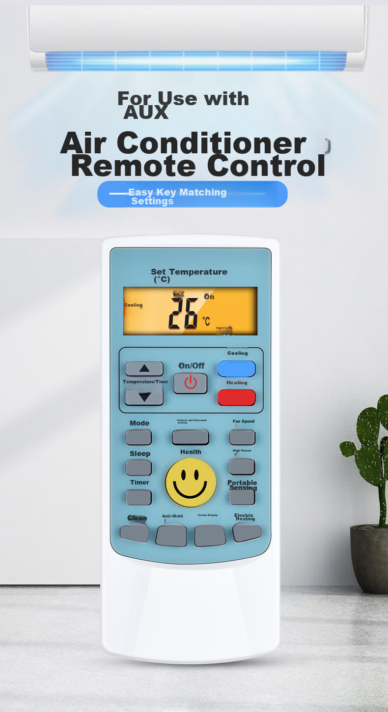 Nichu Universal Remote Control Compatible with Changhong Air Conditioners KFR-32GW KK22A KK33A KK10A KK31A KKCQ-2A Wall-Mounted Central Air Conditioner 3