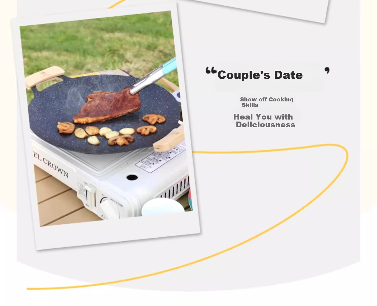 CAMELJEANS Outdoor Five-Burner Portable Stove for Picnic Camping, High-Power Barbecue Grill, Hot Pot Cooker, Individual Hot Pot Stove 13