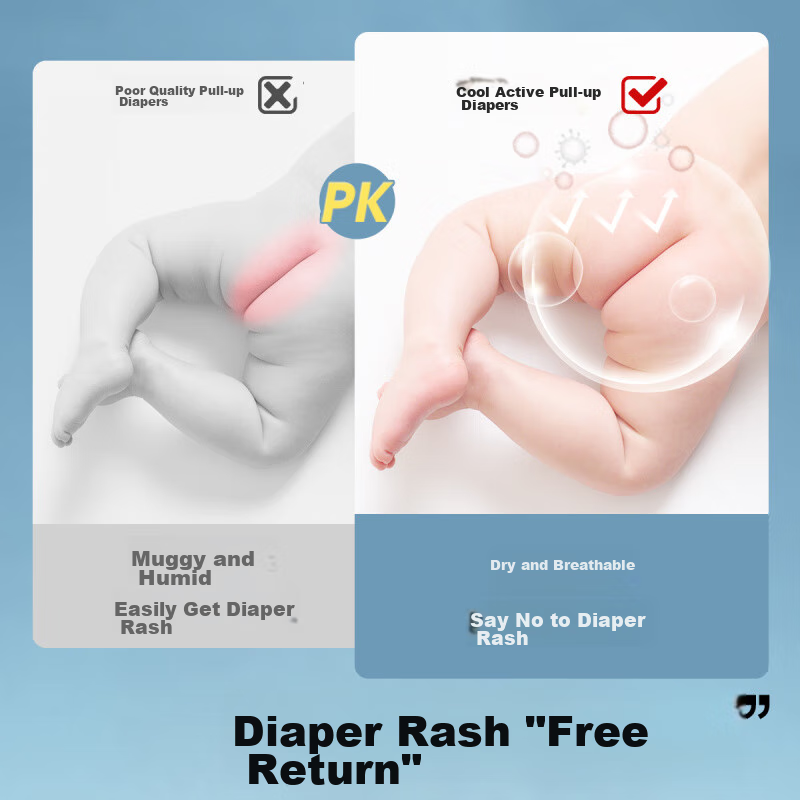 DADDY BABY Ku Dong BB Pants Pull-Up Diapers M Size 22 Pieces (6-11KG), Ultra-Thin Instant Absorption Dry Growth Pants, Ultra-Soft Breathable