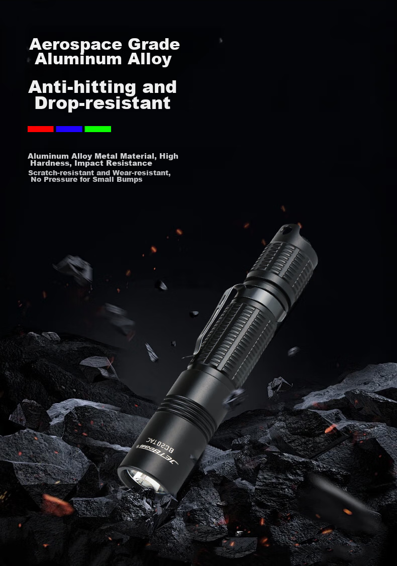 JETBeam BC25TAC High-Intensity Flashlight, Outdoor Bright Long-Range Emergency Camping Light 8