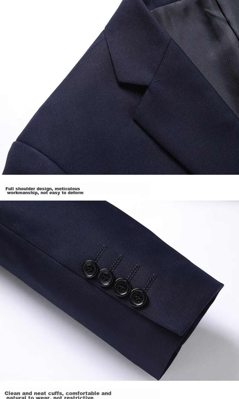 ROMON Men's Suit Jacket, All-Season Slim Fit Professional Business Formal Wear, Men's Blazer Casual Single Suit Outerwear 9
