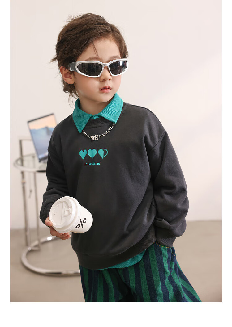 LUSON Chen Da Zhu Boys' Sweatshirt, 2025 Spring And Autumn New Style, Children's Casual Versatile Top, Trendy Children's Clothing 5