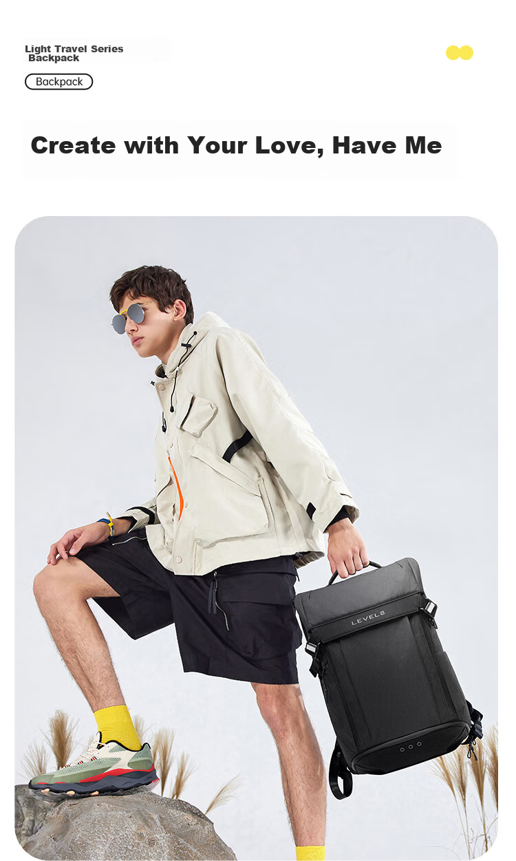 LEVEL8 Casual Business Laptop Backpack, 17.3-Inch, Large Capacity, Urban Light Travel Functional Series for Me 1