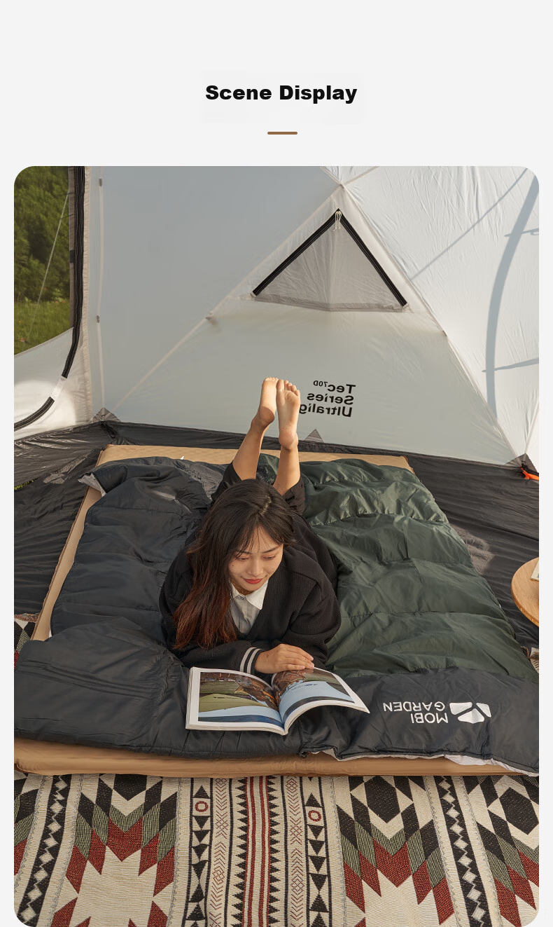 MOBIGARDEN Xiangyun Sleeping Bag 1.0 Outdoor Camping Single Warm Envelope Sleeping Bag NX25662006 Pine Green 12