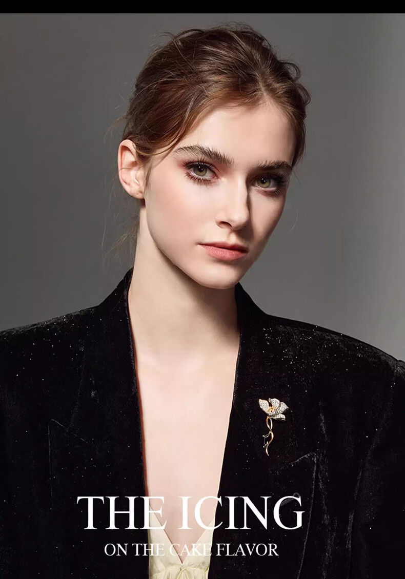 Eternelle French Eternal Bohemian-Style Brooch, High-End Luxury Accessory, Elegant And Sophisticated Corsage Gift, Dazzling Gold Color 2